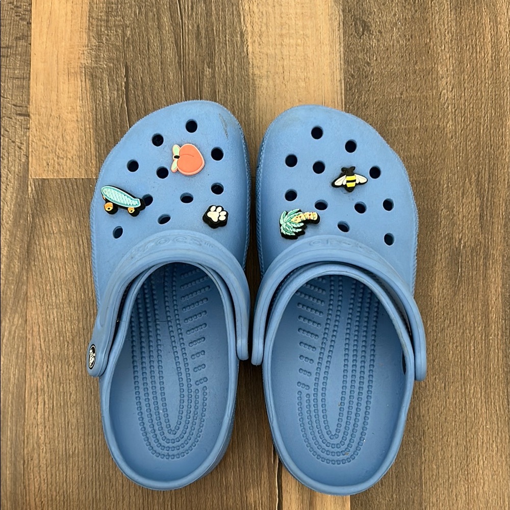 Periwinkle Blue Crocs with Jibits